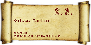 Kulacs Martin névjegykártya